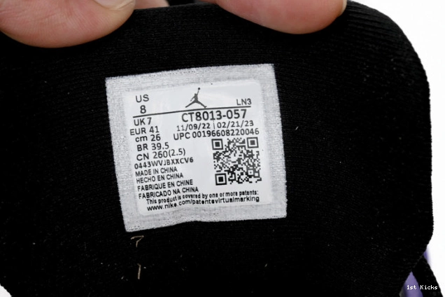 Purple Air 12 Field Retro CT8013-057 Jordan 0806